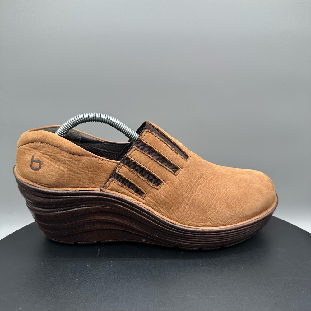 Bionico Coast Wedge Clogs Slip On Women 8.5 Leather Tan